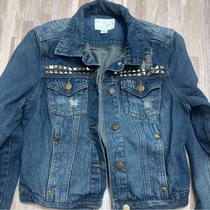 Women’s Studded Cropped Denim Jacket by Dollhouse Size Medium/Large